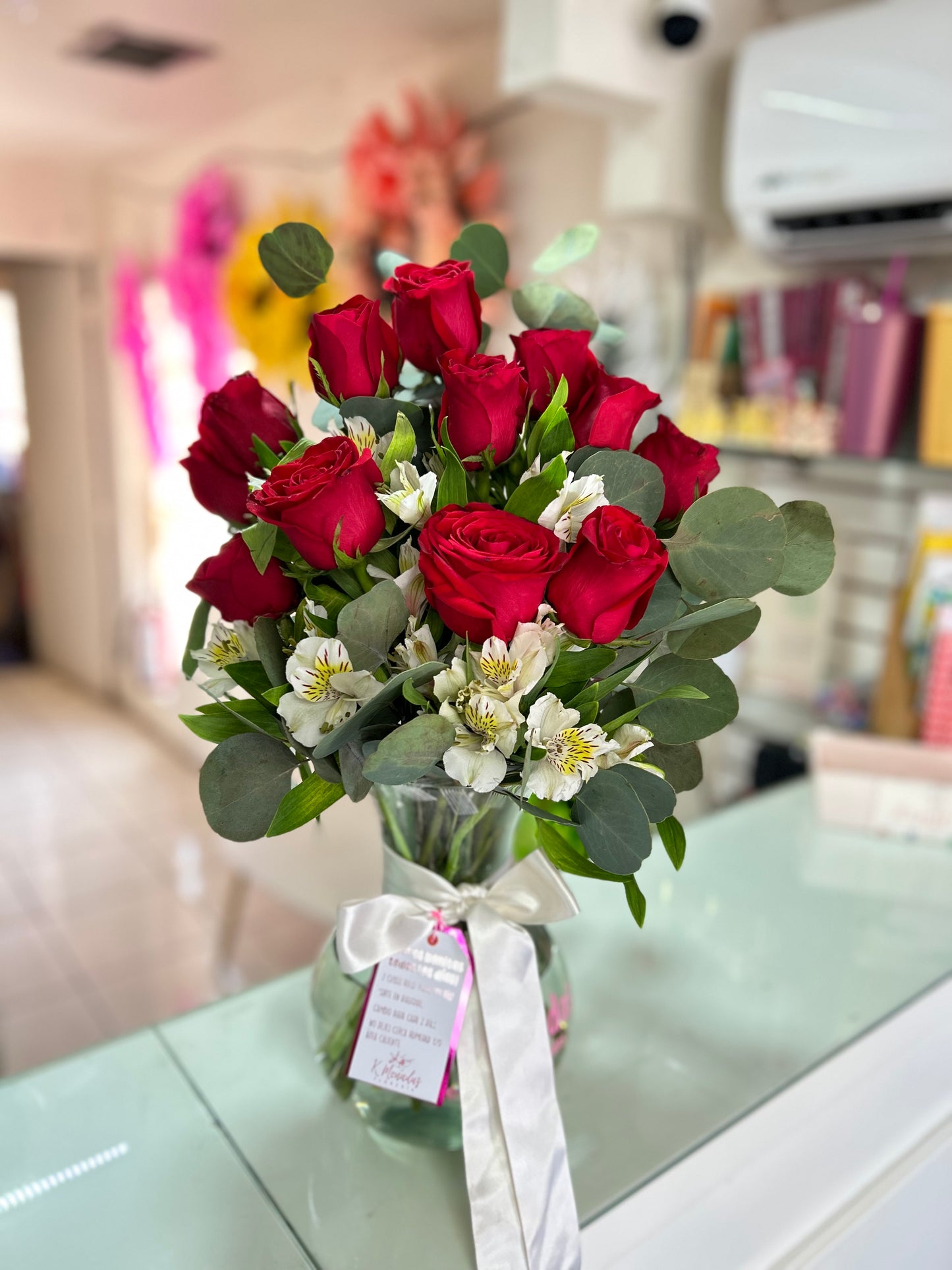 Florero 12 rosas