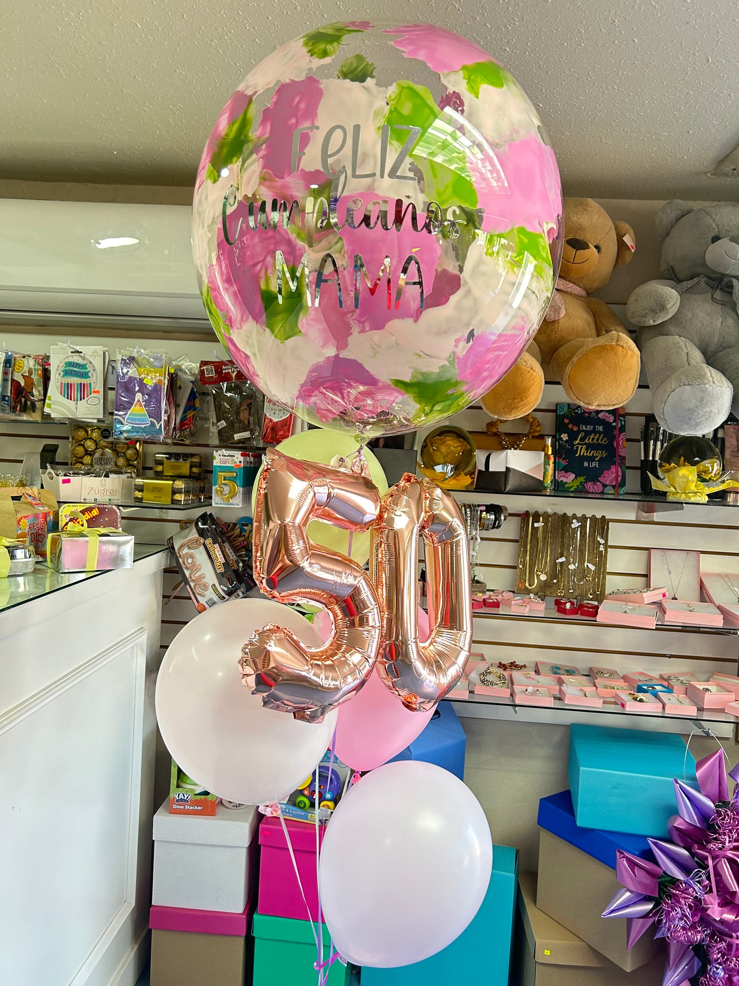 Bouquet globos y número