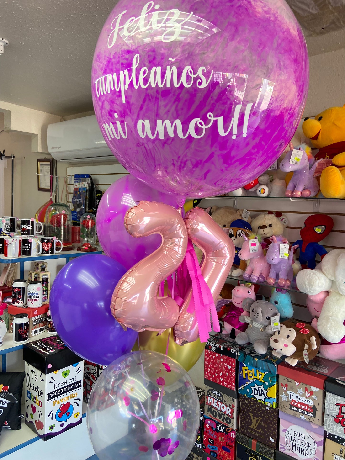 Bouquet globos y número