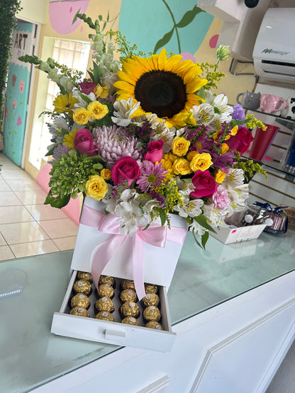 Caja Primaveral con Ferreros