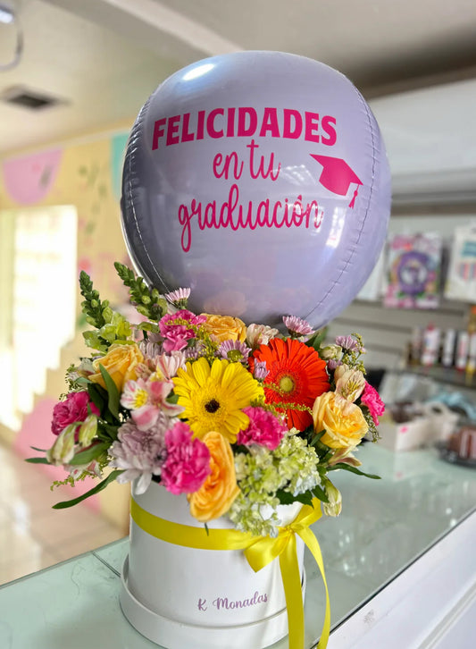Balones flowers graduación