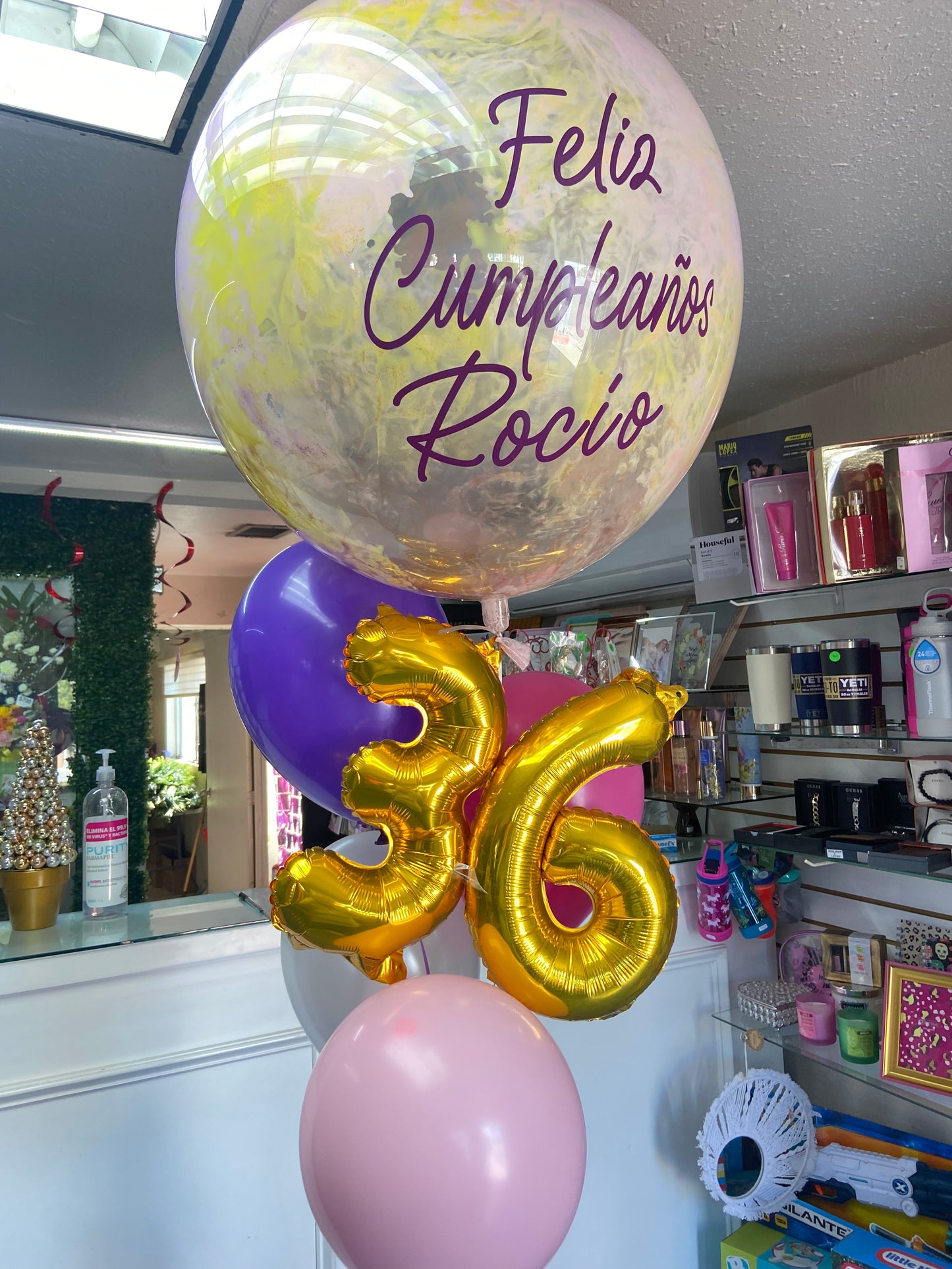 Bouquet globos y número
